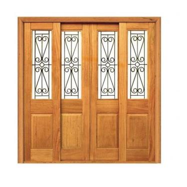 Imagem de Porta de Correr Pampulha Reta - Ferro e Madeira - Angelim - no-brand, 