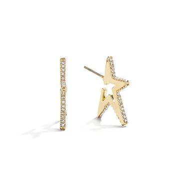 Imagem de BaubleBar Brincos Roxy Statement Star, banhados a ouro/pavé