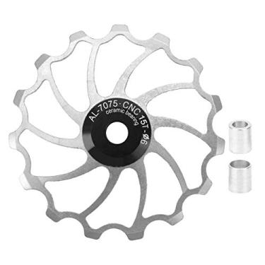 Imagem de Zaweliyo Guia de Desviador Traseiro de Bicicleta, Polia da Roda 15t, Rolamento Cerâmico para Bicicletas de Montanha Dobráveis, Acessórios Práticos para Bicicleta (Prata)