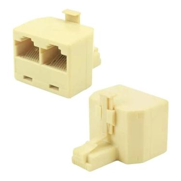 Imagem de Adaptador Rj45 1 Macho X 2 Fêmeas 8P8c - Kit C/ 10 Unid