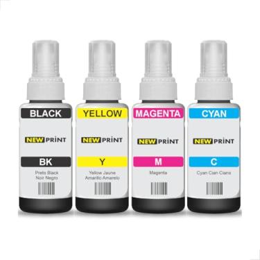 Imagem de 4x Refil Tinta New Print Compatível Epson 664 L455 L495 L396 L575 L1300 L110 L200 L475 T664