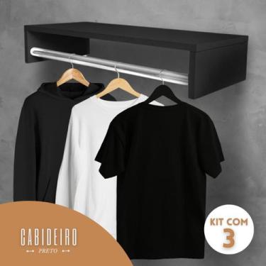 Imagem de Cabideiro De Guarda-Roupa Multifuncional Organizador Praticidade e Est
