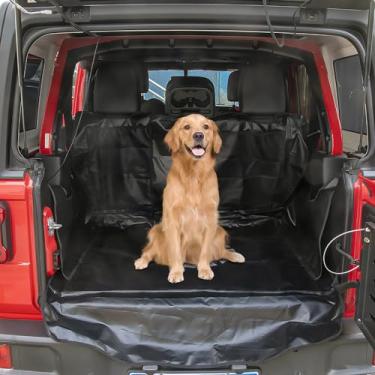 Imagem de BESTAOO Forro de carga para cães para jipe, forro de carga impermeável para Jeep Wrangler JK JL 4 portas 2007-2024, capa de assento de cachorro lavável Oxford resistente antiderrapante (estrela)