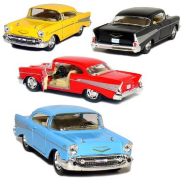 Imagem de KiNSMART 1957 Chevy Bel Air Coupe 1:40 Scale 5" Die Cast Metal Classic Toy Car (4Set)