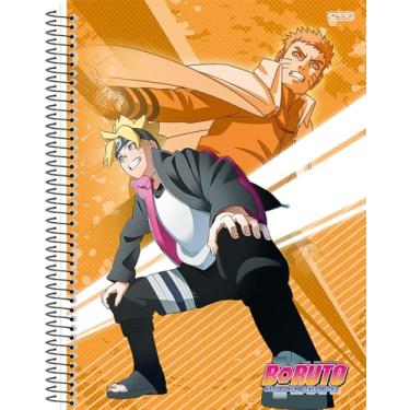 Imagem de Caderno Universitario Animativa, 1 matéria, 80 folhas, Capa Dura, Boruto, Pacote com 4