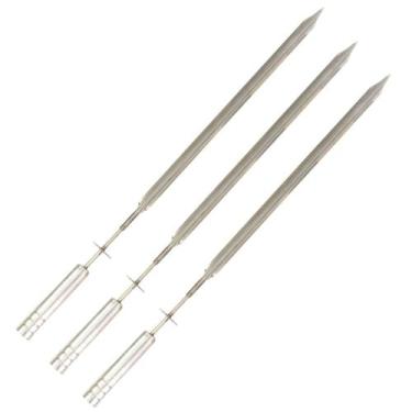 Imagem de Kit 3 Espetos Espada Giratório 75cm Inox Churrasqueira Gril - INOX LAU