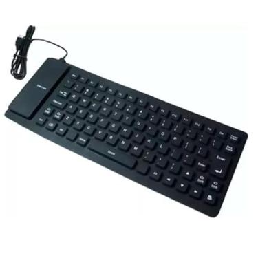 Imagem de Teclado Flexível USB DK-14 Alfa-Numérico Impermeável Portátil | Notebook Chromebook PC