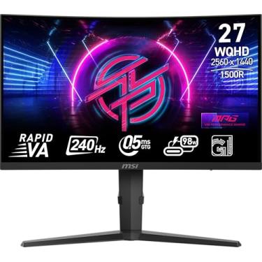 Imagem de MSI Monitor de computador MPG 275CQRXF 68.6 cm 2560 x 1440 (QHD), 240Hz, Adaptive-Sync, HDR Ready, HDMI, VGA Port, DisplayPort, VESA Mountable, Tilt, Speaker, 0,5ms, Preto