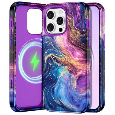 Imagem de Btscase Capa para iPhone 15 Pro Max [compatível com Magsafe] [proteção contra quedas de nível militar] Capa de telefone magnética à prova de choque fina antiarranhões suave ao toque TPU à prova de