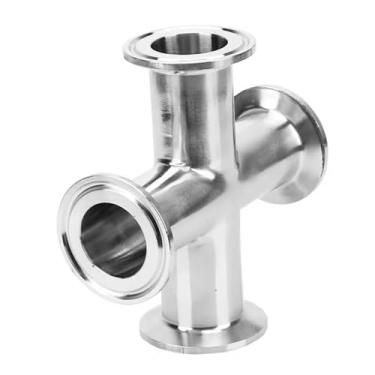 Imagem de Stainless Steel Cross 4-Way Splitter, 19-108mm Pipe OD x 1.5"/2"/2.5"/3"/4" Tri Clamp Fitting 304 Stainless Sanitary Fitting Homebrew Beer Wine(76mm OD K91mm)