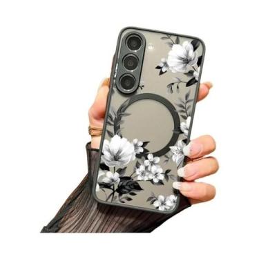 Imagem de Capa De Telefone Magnética Floral Com Magsafe Fosca Para Samsung Galax