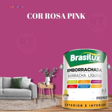Imagem de Tinta Borracha Líquida Cor Rosa Para Parede 3,2l Acrílica Base De Água