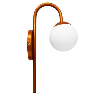 Imagem de Luminária Globo Cabeceira Arandela Parede Jabuticaba Cobre - IluminAqu