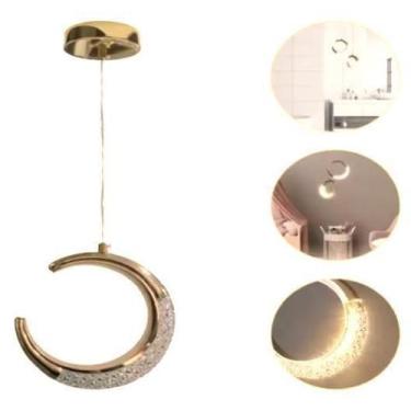 Imagem de Pendente Luminaria Lua Minguante Cristal Led Inteligente 7W - Aaatop