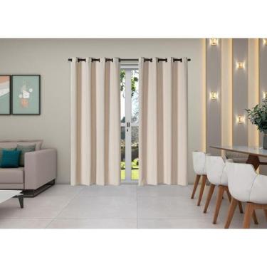Imagem de Cortina Oxford 2,80M X 2,30M Sala Quarto Janela Cáqui - Mercado Bordad