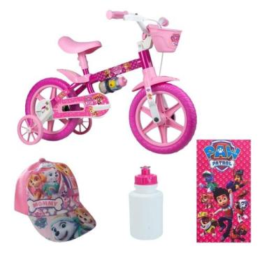 Imagem de Bicicleta Patrulha Canina Skye Aro 12 Passeio 4 Itens - Nathor