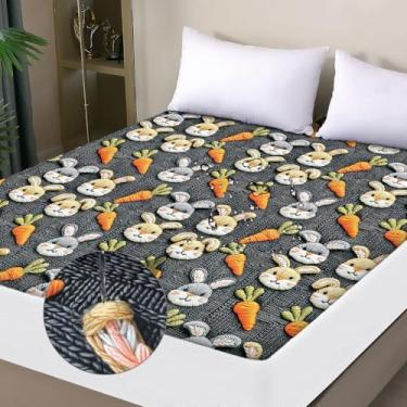Imagem de Protetor de colchão solteiro à prova d'água, estilo lençol de elástico respirável, capa de colchão com bolso profundo, cabe até 45 cm, capa de cama silenciosa para crianças e adultos, lavável na