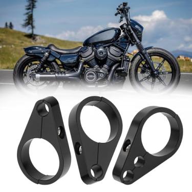 Imagem de Jerbor Grampo de cabo de embreagem de montagem de quadro duplo único de 3,15 cm Clipes de linha de freio para Harley