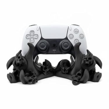 Imagem de Suporte Base de Controle para PS5, KingShield Design Caveira Infernal, Preto