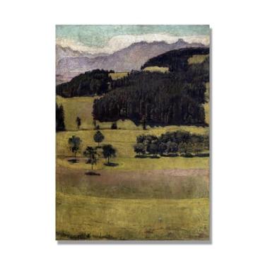 Imagem de Pinturas a óleo famosas, (árvore de carvalho) por Ferdinand Hodler, reprodução impressa em tela, arte de cenário para decoração de sala de estar. Apenas tela de 80 x 112 cm - 31,4 x 44,1 pol