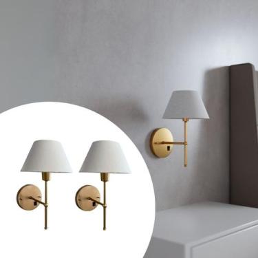 Imagem de Kit 2 Arandelas de Parede Clássica Interna Com Interruptor e Cúpula Re