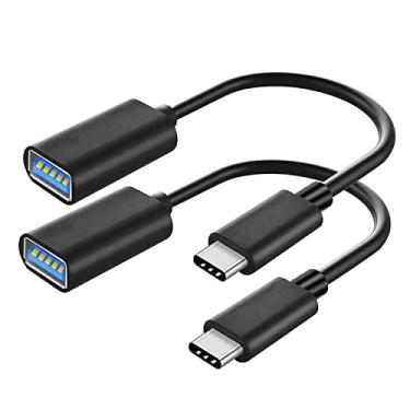 Imagem de OUQYLG Adaptador USB C para USB 3.0 [pacote com 2], cabo adaptador USB C para USB A fêmea, USB tipo C para USB OTG 5Gbps cabo de dados para MacBook Pro/Air 2020/2018, iPad Pro, Galaxy S20 S20+ e mais