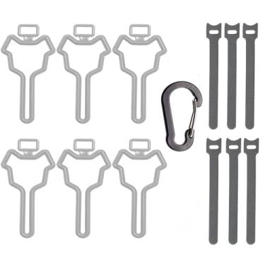 Imagem de Porta-saco de cocô de cachorro, suporte de saco de lixo para mãos livres (pacote com 6, cinza)