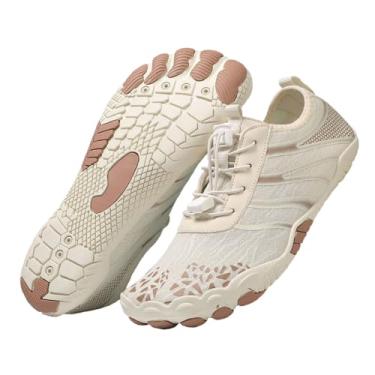 Imagem de Tênis Hike Barefoot feminino e masculino, sapatos aquáticos profissionais, sapatos de caminhada descalço, bico largo, antiderrapante, respirável, B - bege, 34/35 BR