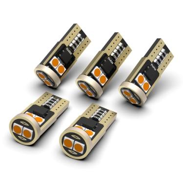 Imagem de DOXMALL 194 lâmpadas LED para luzes marcadoras de folga superior da cabine, âmbar não polaridade T10 168 W5W 6-3030-SMD lâmpadas de substituição para placa de matrícula cúpula mapa seta luz de seta