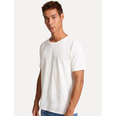 Imagem de Camiseta John John Masculina Regular Fit Brasao Dotted Off-White, XL/G