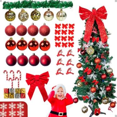 Imagem de Kit Completo Árvore De Natal Decorada 120 Galhos+Enfeites
