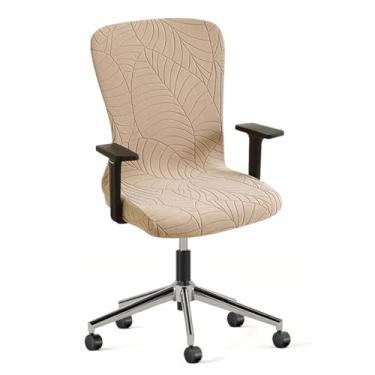 Imagem de Lzyjckh Capas para Cadeiras de Escritório Capas para Cadeiras Giratórias de Mesa Universais e Macias Protetor Antiderrapante, Removível e Lavável para Decoração de Casa e Escritório,Khaki