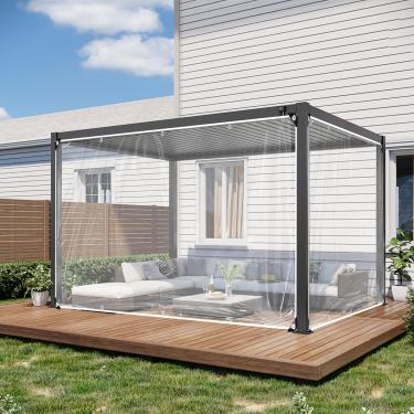 Imagem de Lona de PVC resistente transparente de 9 x 2,8 m com ilhós, revestimento de lona de vinil transparente resistente a rasgos de 14 mm para estufa ao ar livre, planta, jardim, galinheiro, telhados de