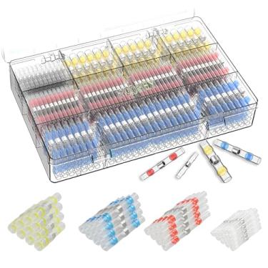 Imagem de LZVXTYM Conector de extremidade termorretrátil de 200 peças, conector de fio de vedação de solda à prova d'água, manga de solda de terminal de fio elétrico selada para reparo e manutenção