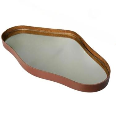 Imagem de Bandeja Decorativa Espelhada e Orgânica Para Organização de Casa Centro de Mesa Banheiro e Festas(N2 MARRON)
