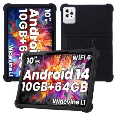 Imagem de Capa infantil de silicone macio à prova de choque com suporte para Aiprotable K10 25.4 cm/Odea A10/ZOFYWNAS A10 25.4 cm/Lville LVEC10 Android 14 25.7 cm/UGRIHACH UG-C10/DEERTIME E15 Android 14 Tablet