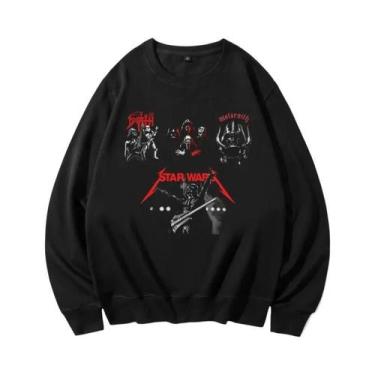 Imagem de Moletom Dark Side Com Gola Redonda Respirável Com Estampa Darth Vader 