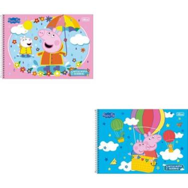 Imagem de Caderno Desenho UNIV Capa Dura Peppa PIG 80FLS PCT.C/04 - Tilibra