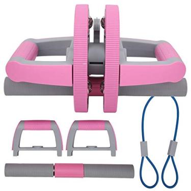 Imagem de Luqeeg Roda de rolo abdominal pp material compacto fitness conjunto de rodas de abdômen destacável portátil núcleo equipamento de treino para apoio abdominal push-up halteres bola de aço massageador