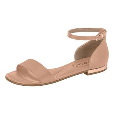 Imagem de Sandalia Beira Rio Tira Larga Calcanhar Fechado, 38, Nude