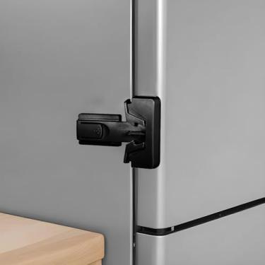 Imagem de Bremorou Pacote com 2 travas de porta de freezer, trava de geladeira para freezer, vertical, geladeira, freezer, trava de porta de geladeira à prova de bloqueio de geladeira para bebê, trava de porta