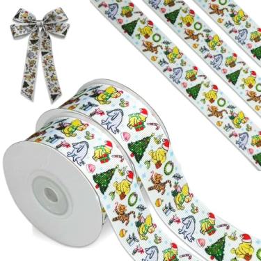 Imagem de Winnie Ribbon Fita de urso de 10 metros para decorações de aniversário de chá de bebê, fita clássica de gorgorão (1 rolo - 2 cm de largura, Winnie e amigos)