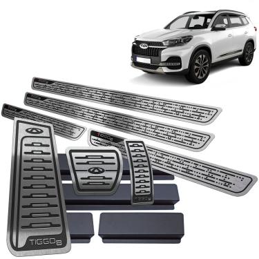 Imagem de Pedaleira Soleira Descanso Preto Chery Tiggo 8 2021 2022