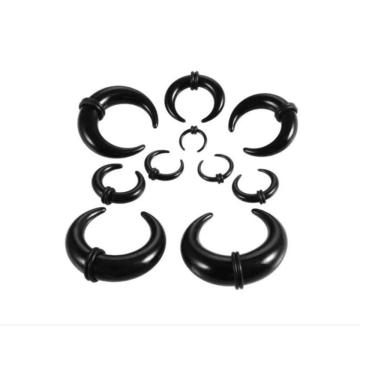 Imagem de Alargador Meia Lua Acrílico Preto - 1 Unidade