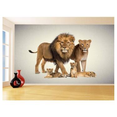 Imagem de Papel De Parede Animais Leão Família Filhotes 3,5M Anm510