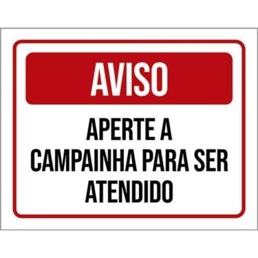Imagem de Kit 5 Placas Aviso Aperte Campainha Para Ser Atendido 36X46