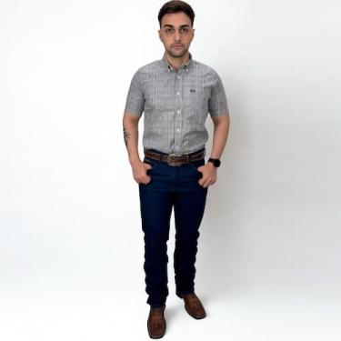 Imagem de Calça Wrangler Masculina Original Azul Algodão Reta Cody New, Azul, Es