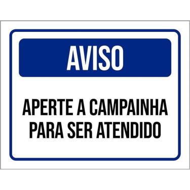 Imagem de Placa De Sinalização - Aviso Aperte A Campainha 36X46