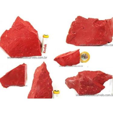 Imagem de Pacote Atacado de 5 kg de Jaspe Vermelho Bruto para Lapidação e Artesa