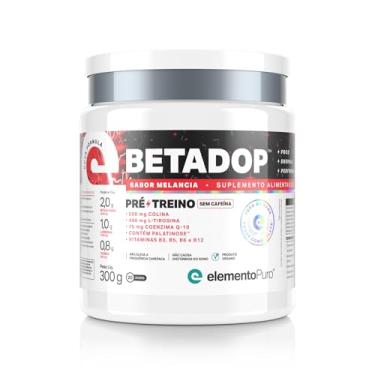 Imagem de Pré-treino sem Cafeína BETADOP 300g com Vitaminas/Coenzima Q10 Sabor Melancia elementoPuro